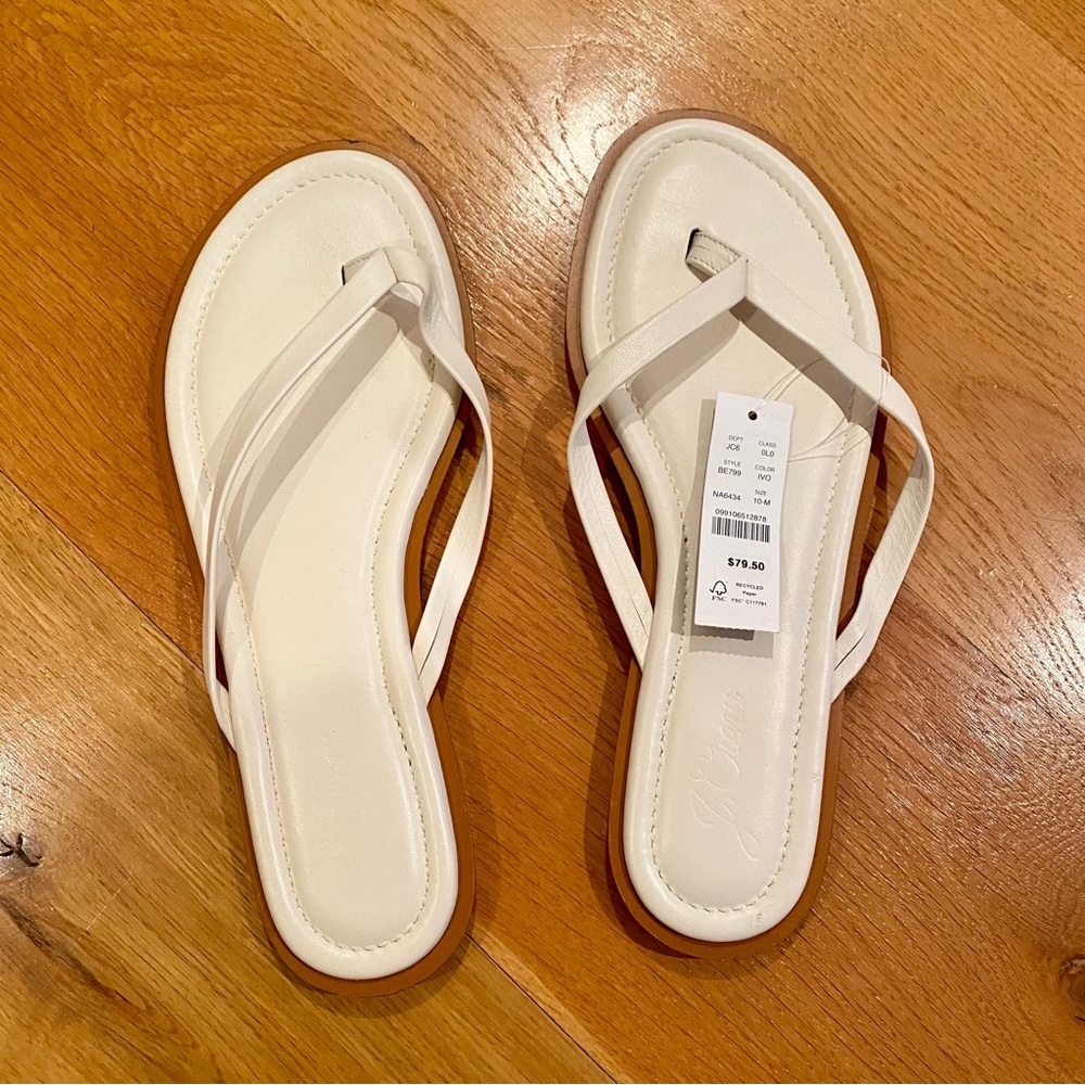 J Crew Sorrento leather thong sandals - new with tags!